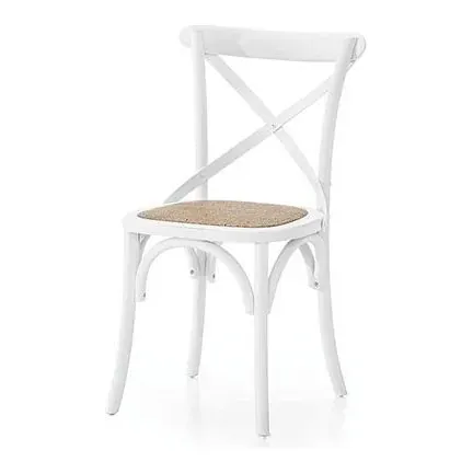 EPOCANTICA Olmo Sedia Classica Legno Bianca Rattan 51 cm