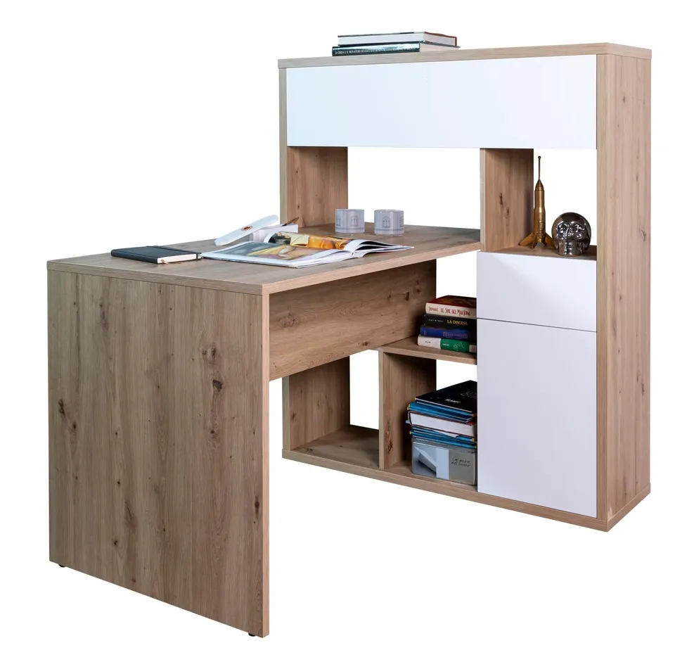 Composad Collegio scrivania con libreria rovere miele-bianco 132,5 cm