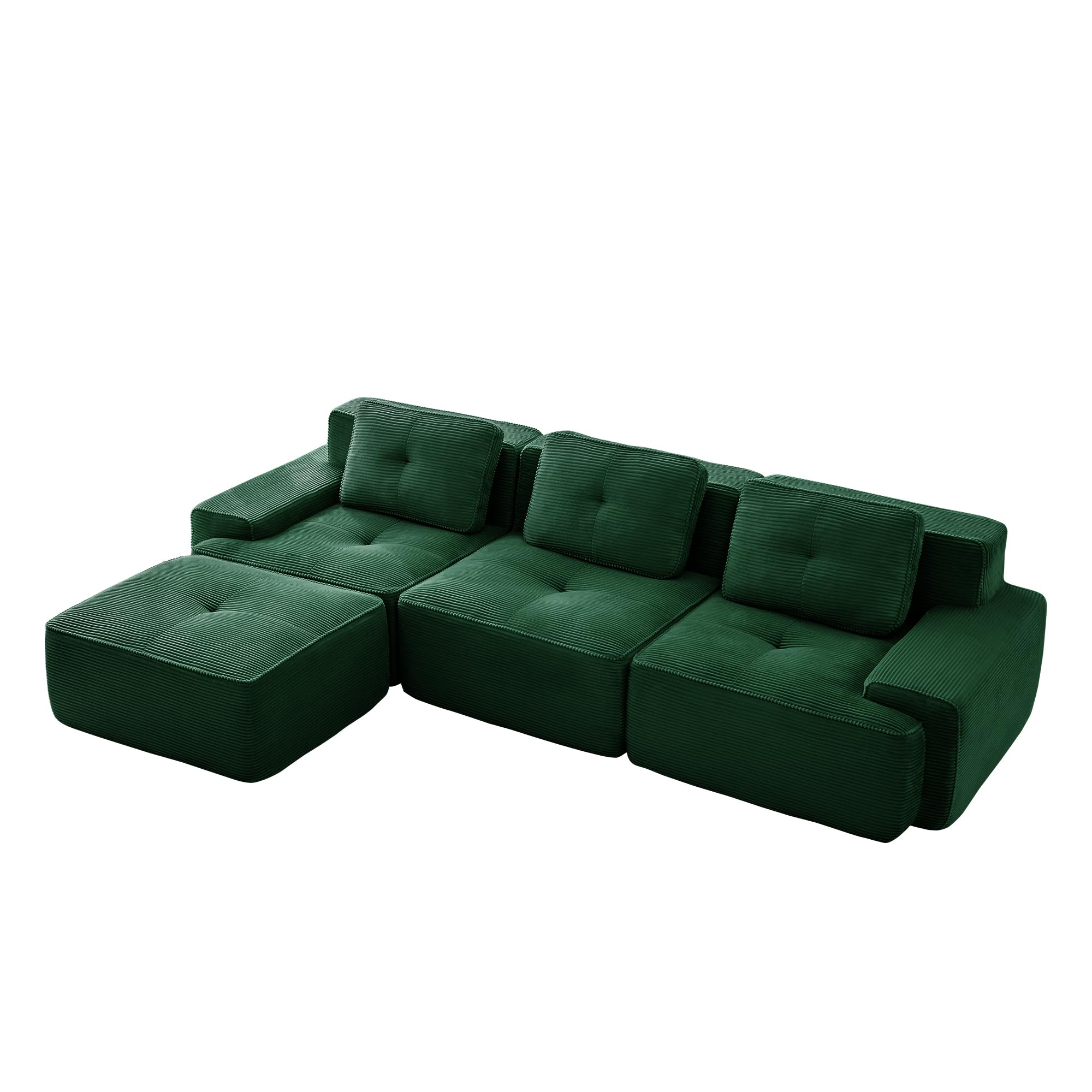 Dolamaní Boneless Divano 3 posti + sgabello verde
