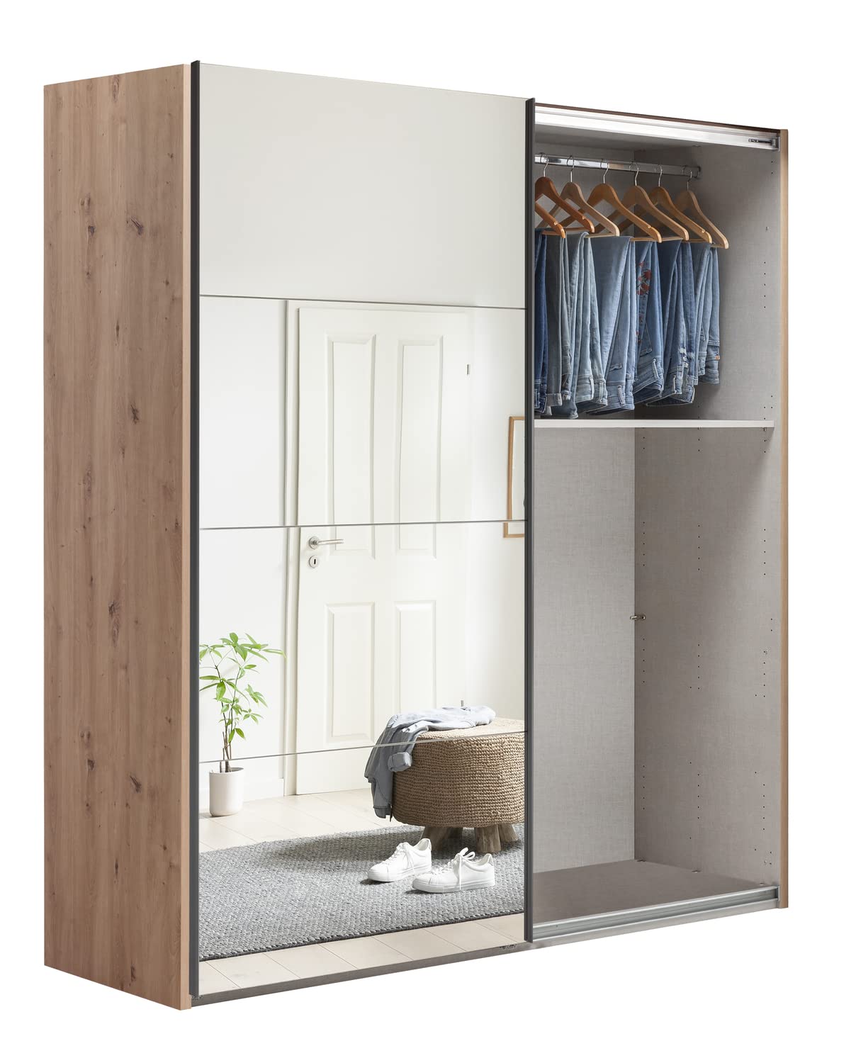 Composad Systema armadio 2 ante scorrevoli 200 specchio rovere miele