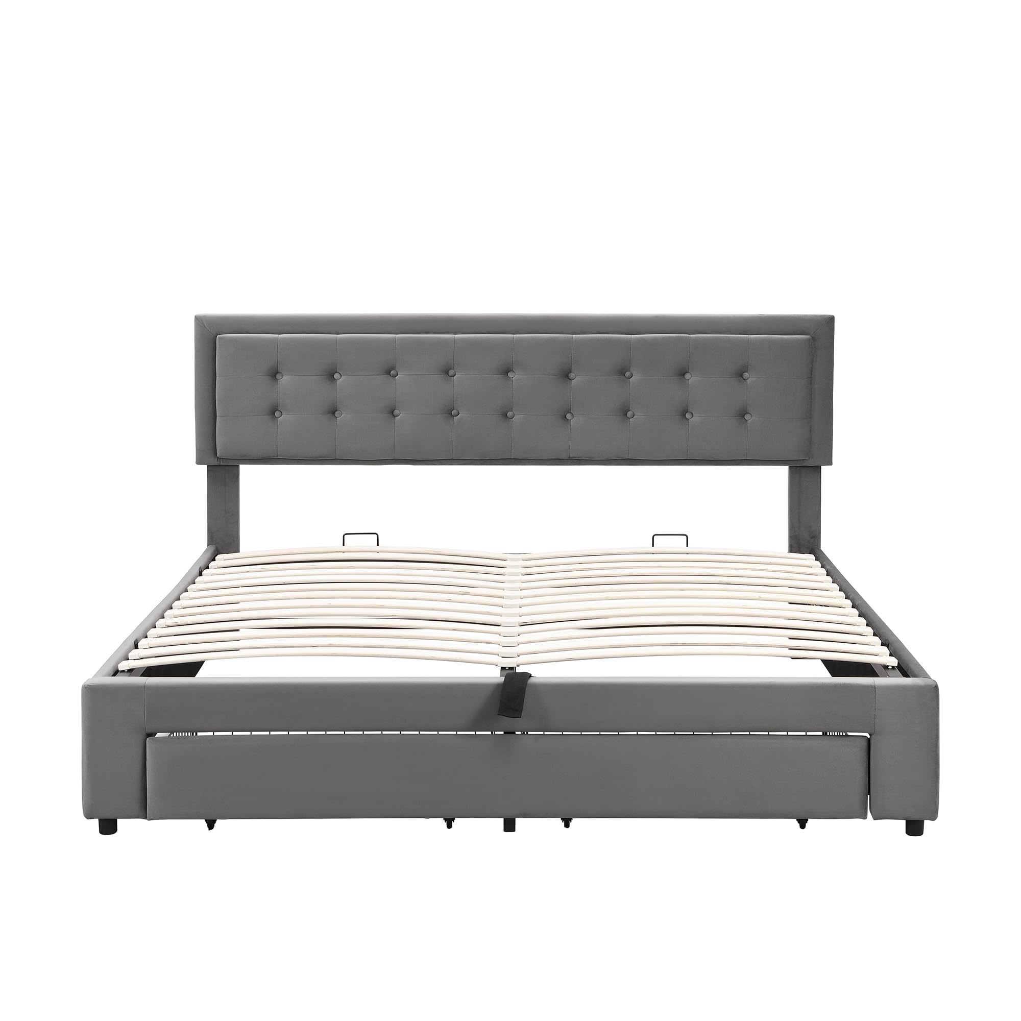 Dolamaní Letto Imbottito Grigio 180x200 Contenitore Tessuto