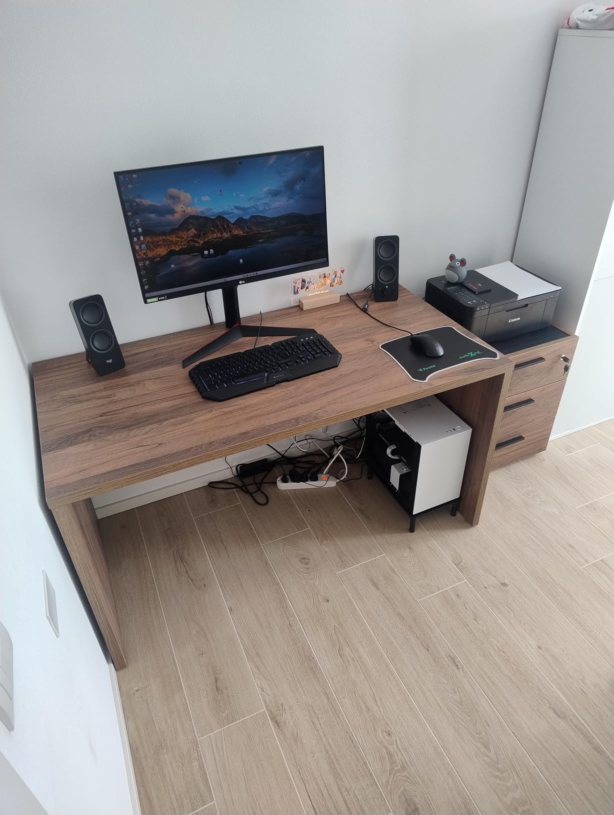 Composad Davinci Brera Scrivania PC 138 cm Noce Brera Privacy