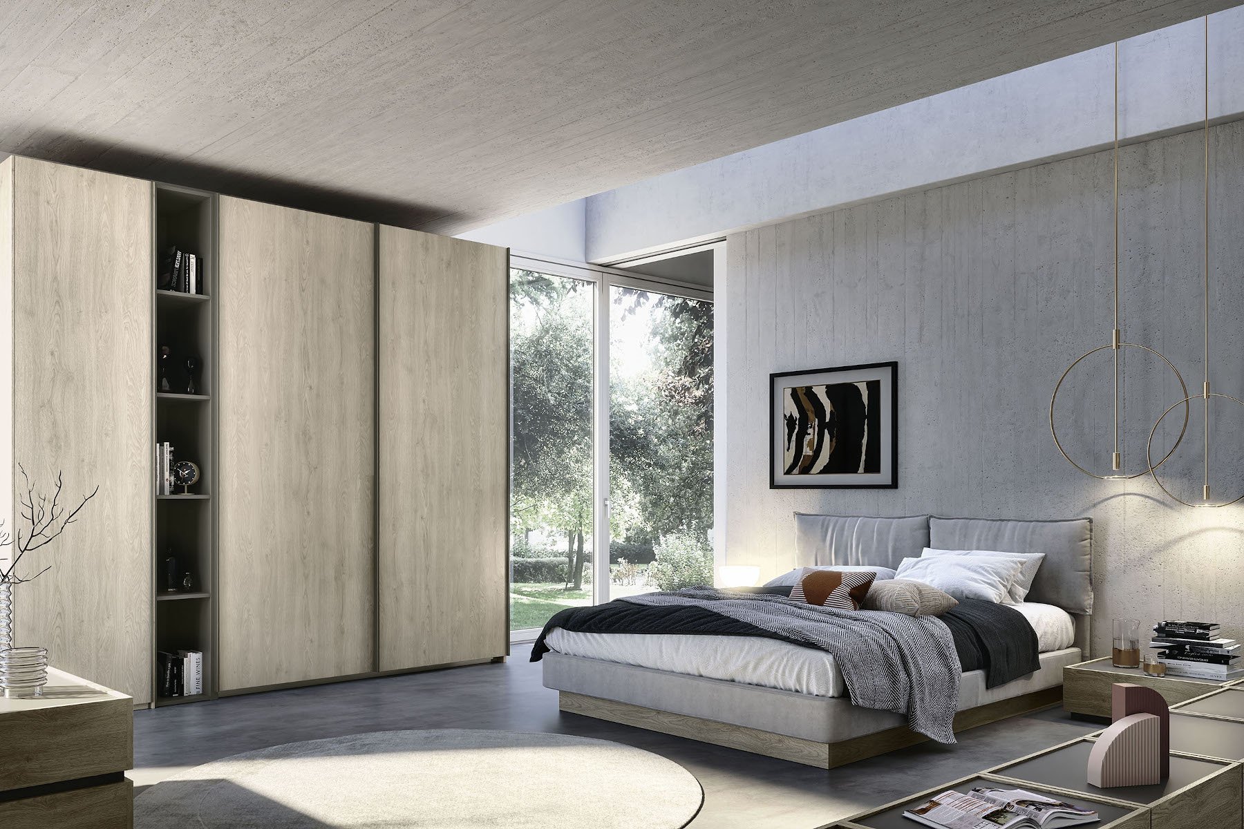 S75 I Prodigi mobile soggiorno legno venato