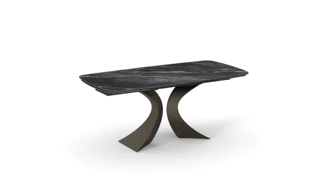 Epocantica Donatello Tavolo Allungabile Ceramica Nero 180-260