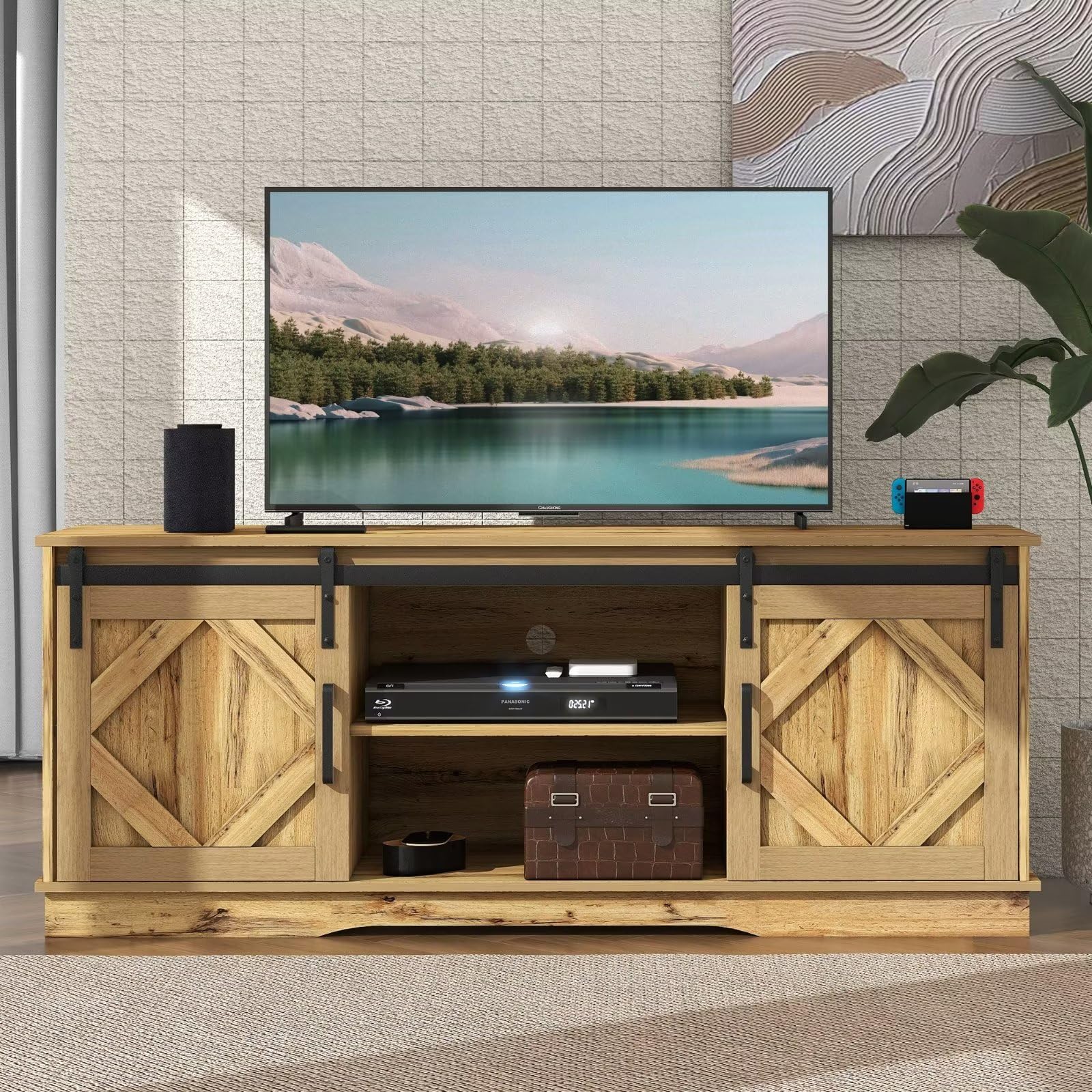 Dolamaní Mobile TV Marrone Vintage 150 cm Ante Scorrevoli
