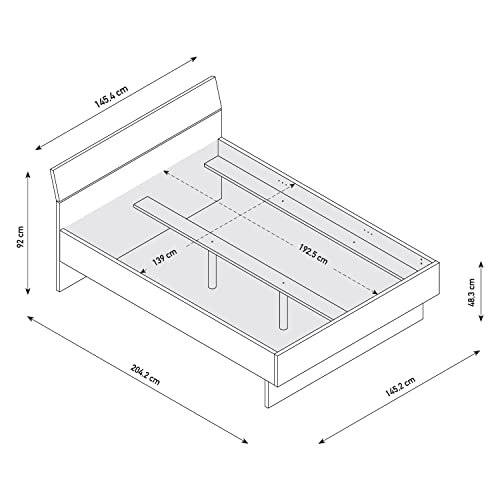 Composad letto matrimoniale alla francese 140x190 bianco laccato