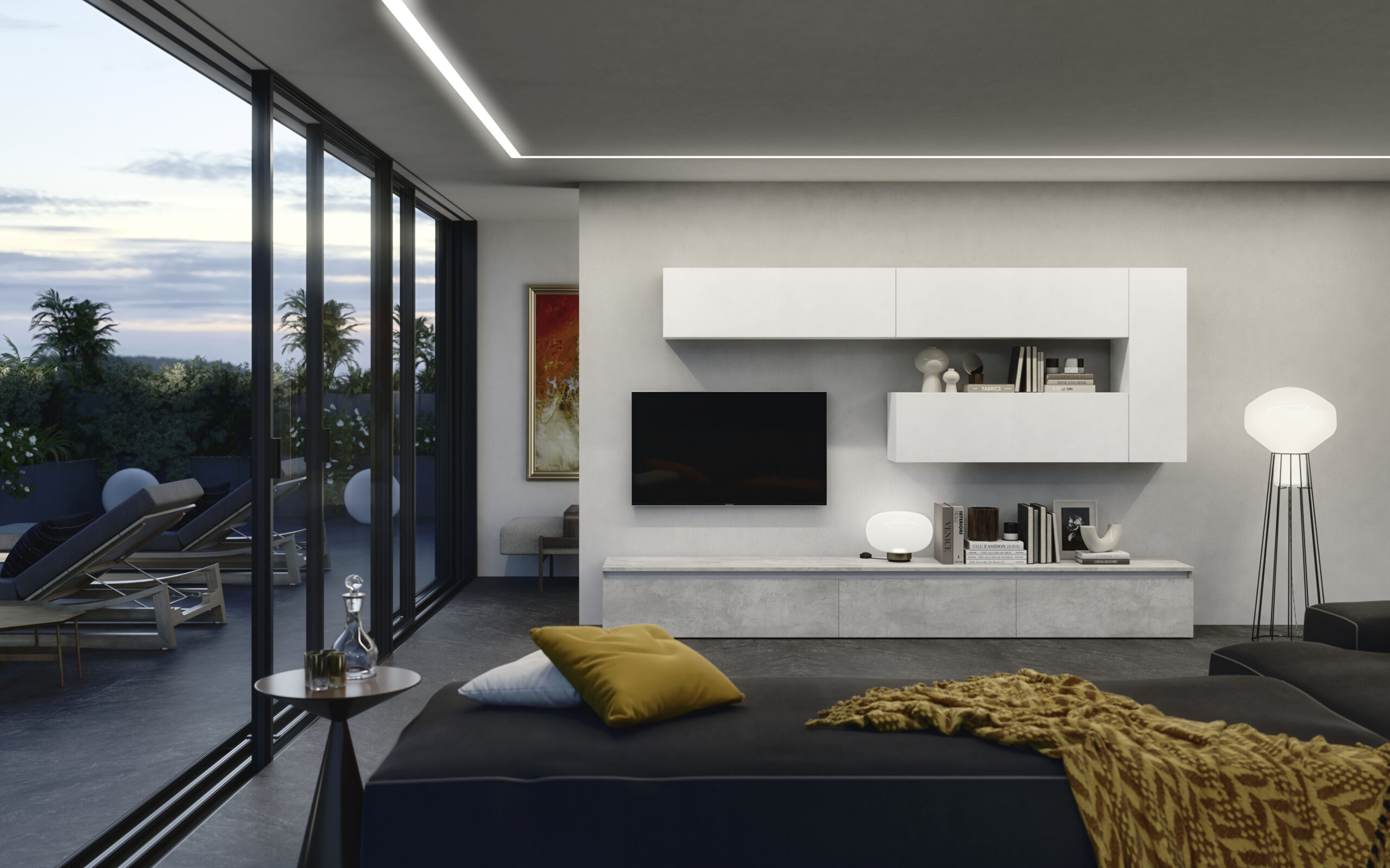 S75 Supreme City living cemento bianco grigio