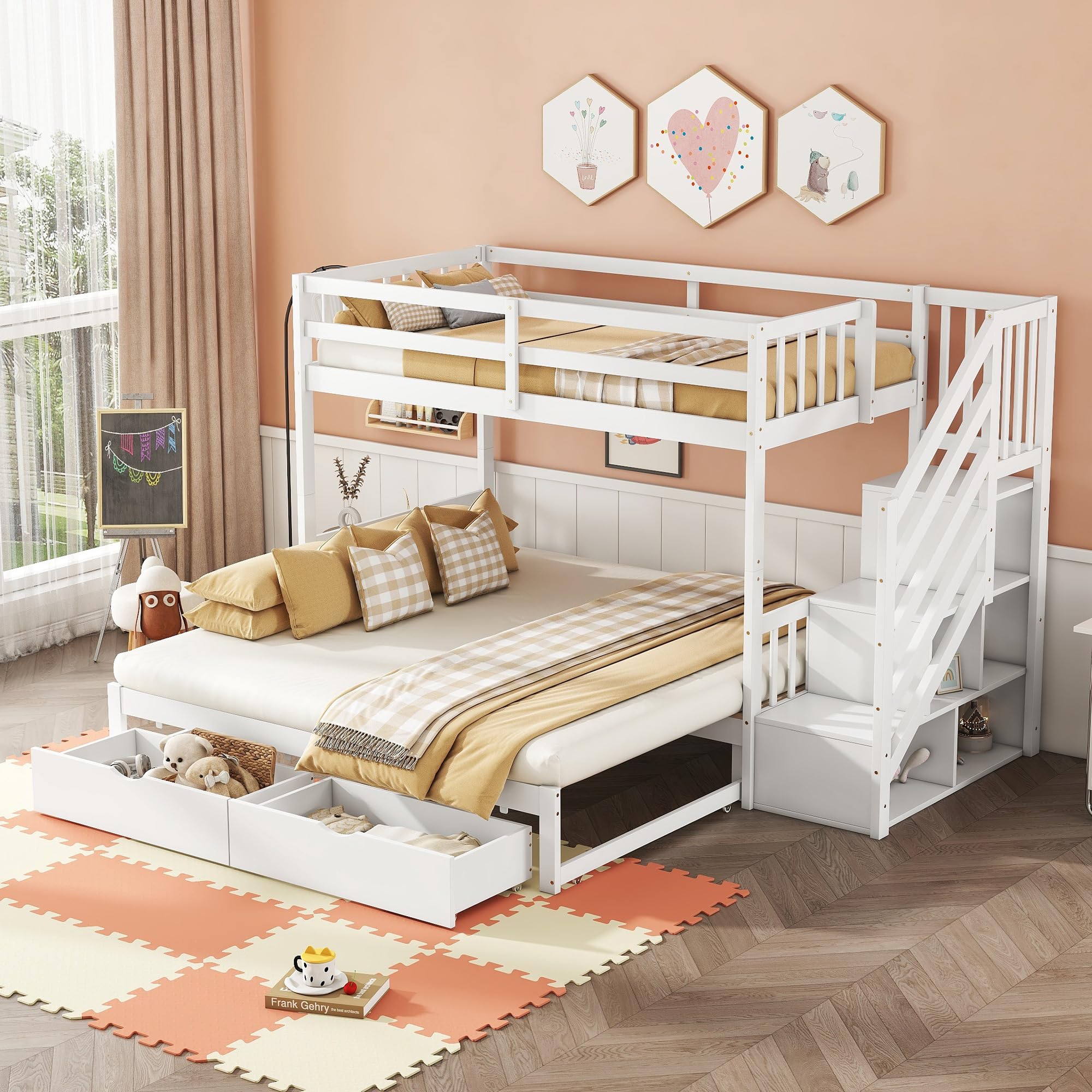 Dolamaní Letto a castello 90x200 bianco con estraibile