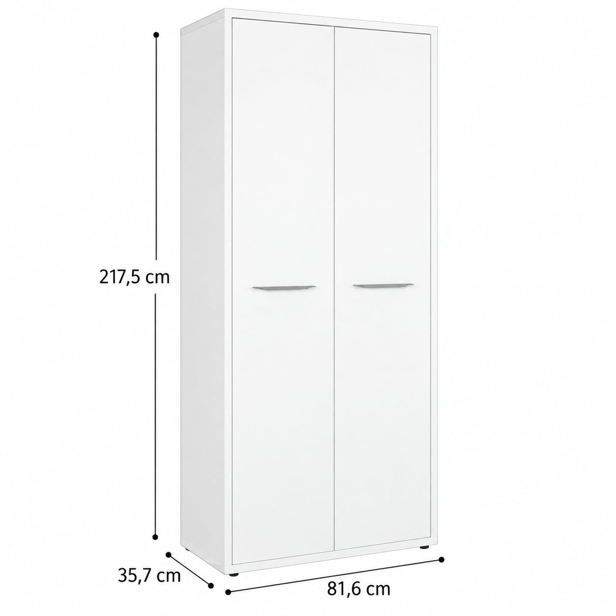 Composad Disegno Mobile Armadio 2 Ante Bianco Laccato 81 cm
