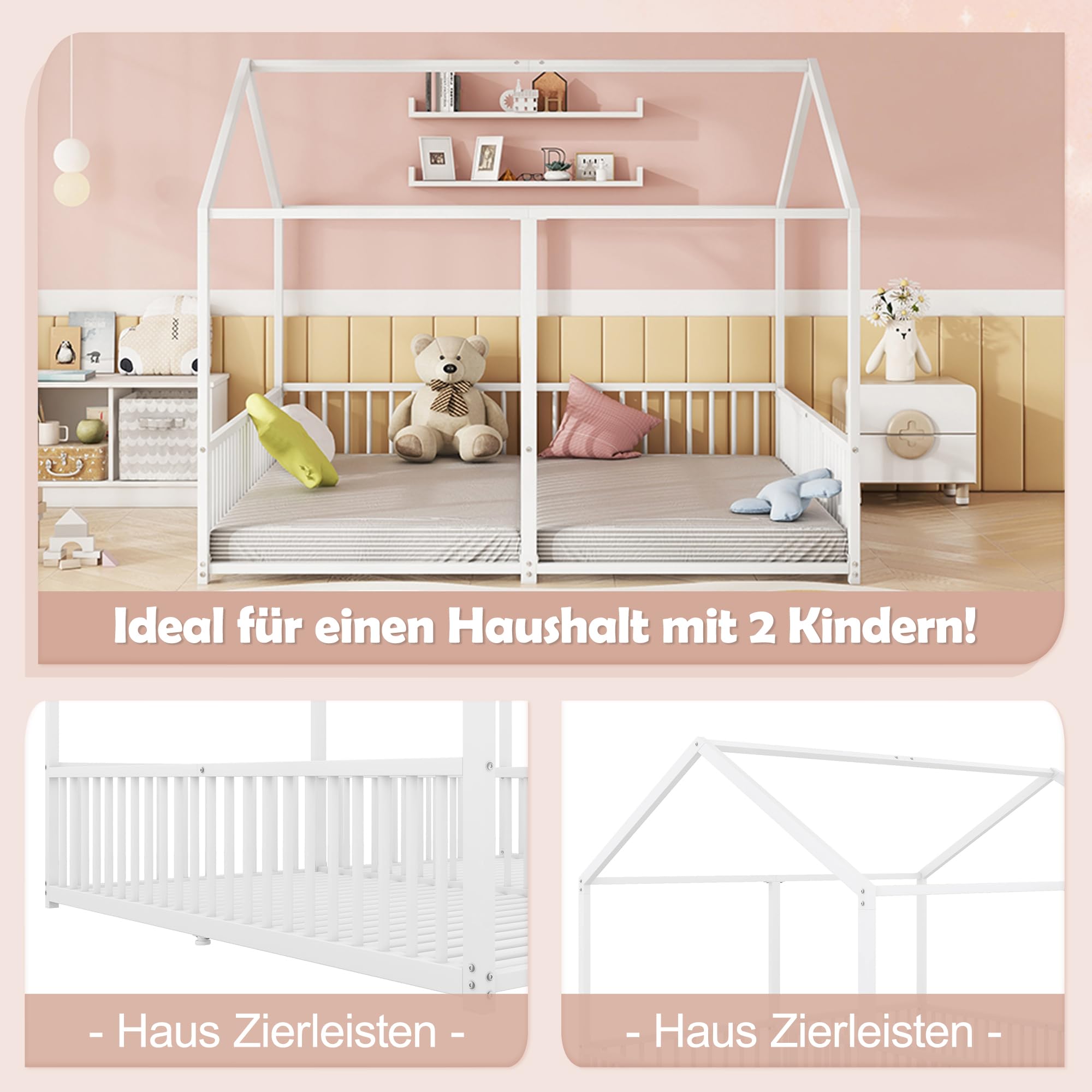 Dolamaní Letto Soppalco Bambini 90x200 Bianco Metallo