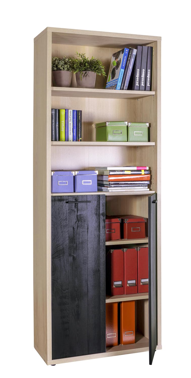 Composad Davinci Libreria 2 Ante 3 Vani Rovere Nero