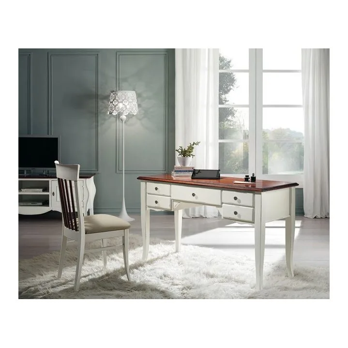 EPOCANTICA Scrivania 5 Cassetti Legno Massello Classica 150 cm
