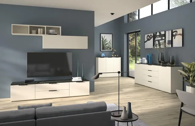 Composad Brina soggiorno completo 5 mobili grigio cashmere