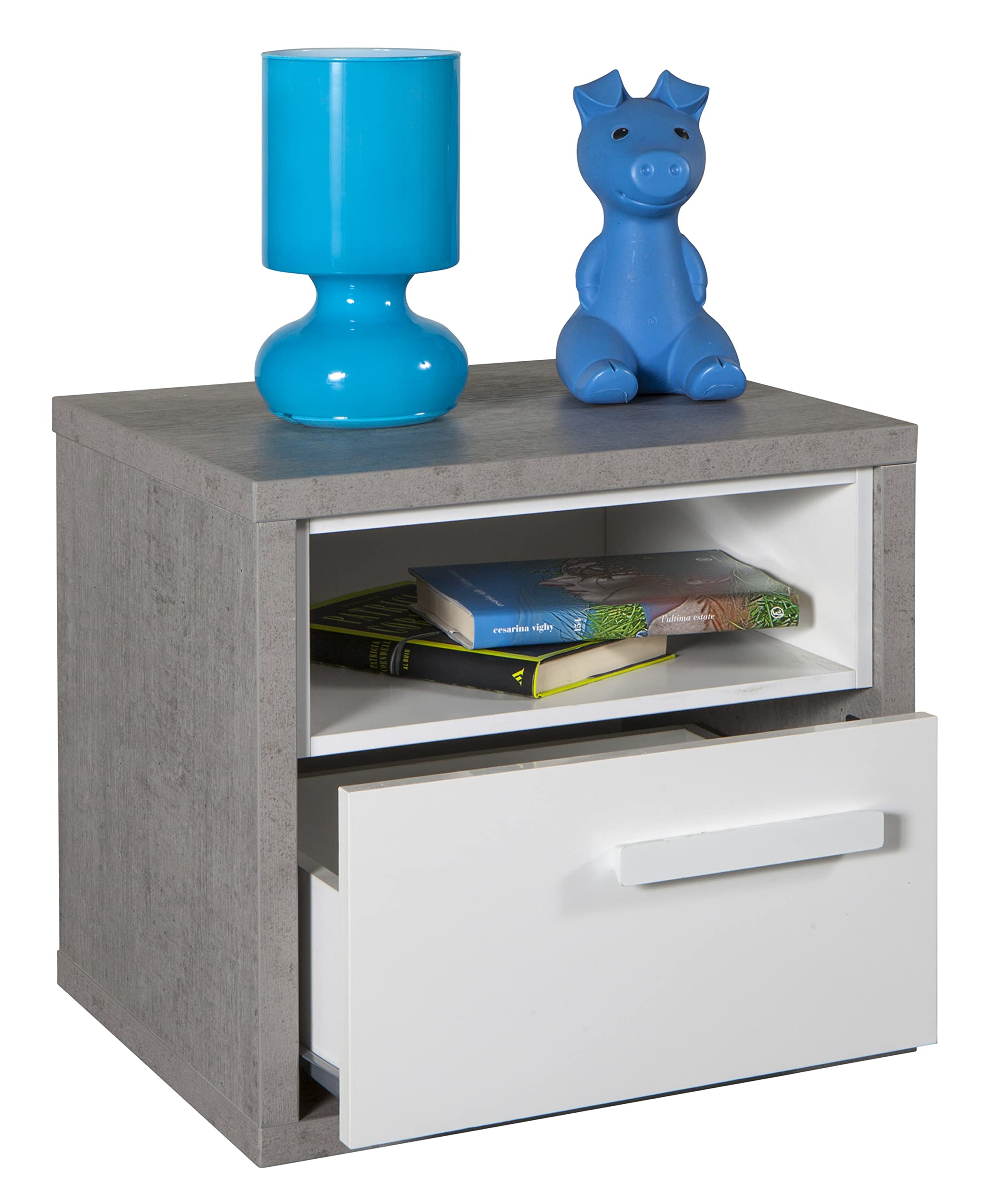Composad Mipiace comodino cemento bianco 45x42x40 1 cassetto