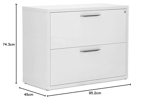 Composad cassettiera ufficio 2 cassetti serratura bianco laccato
