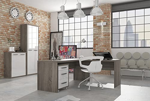 Composad Disegno Ufficio Completo 4 Mobili Rovere Bianco Scrivania