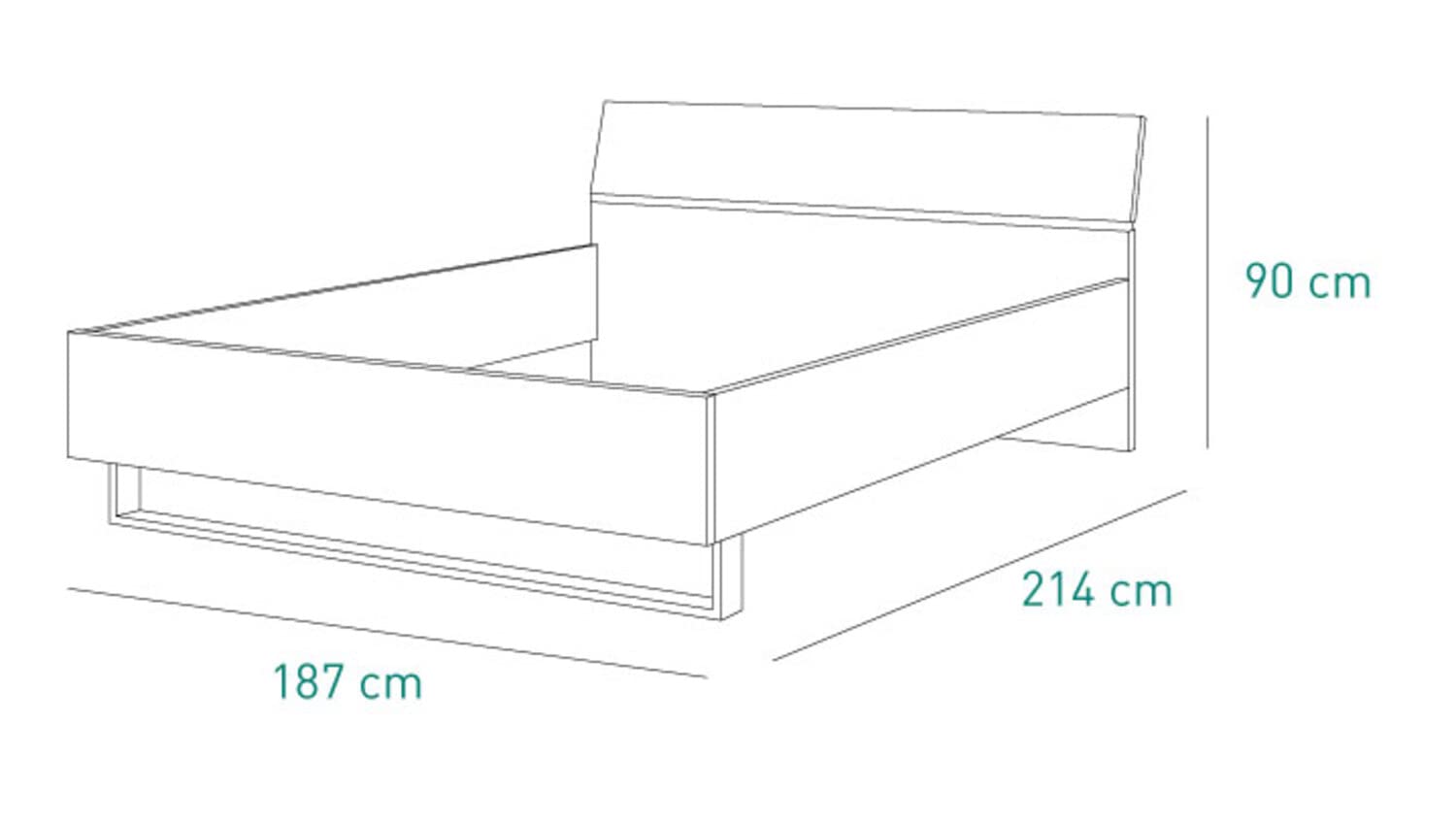 Composad Lafabrica King Size letto matrimoniale rovere miele grigio