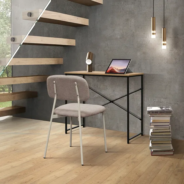 Epocantica scrittoio fisso rovere rustico gambe nere 80 cm