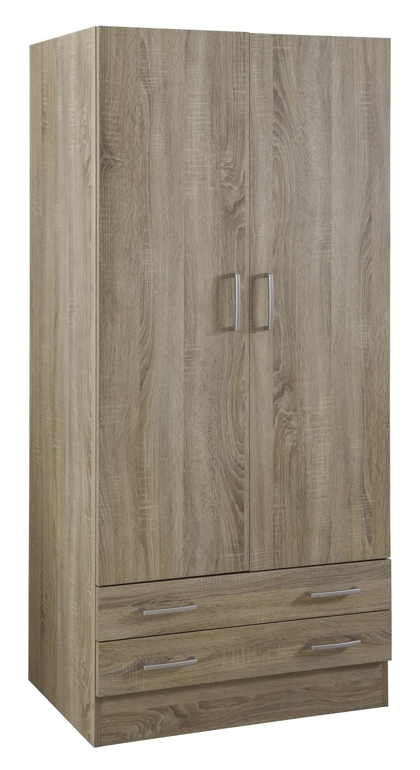 Composad Facile Armadio 2 Ante 2 Cassetti Rovere Sonoma 82x184 cm