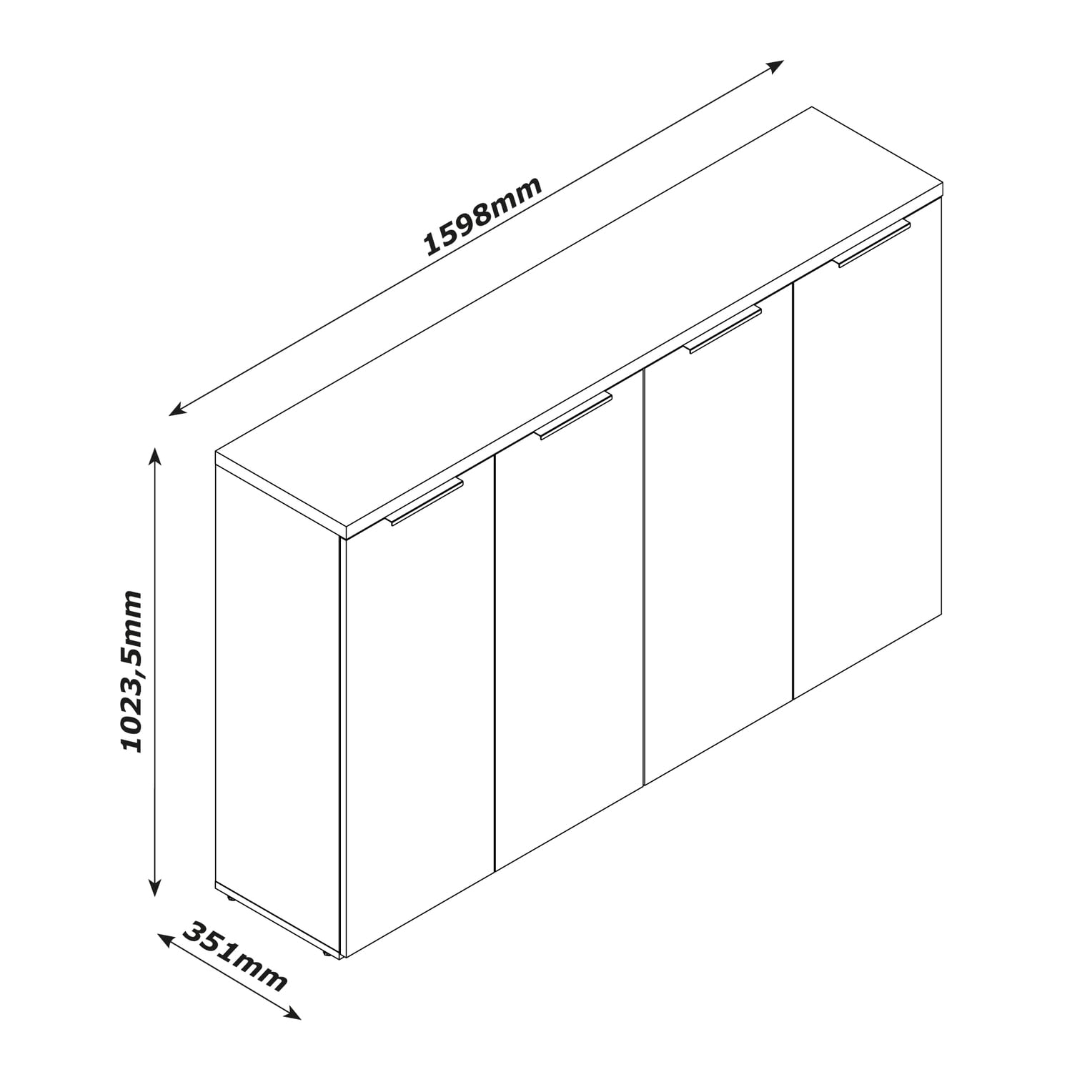 Composad Mundi 4 Ante Mobile Multiuso Bianco Salvaspazio