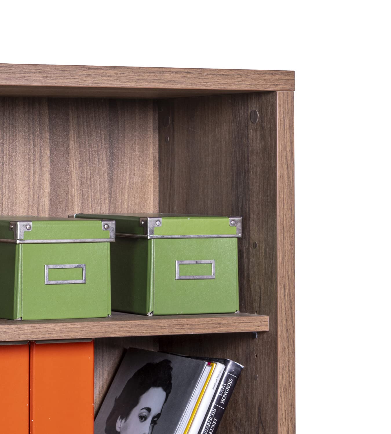 COMPOSAD DAVINCI Libreria Alta 2 Ante 3 Vani Noce e Nero