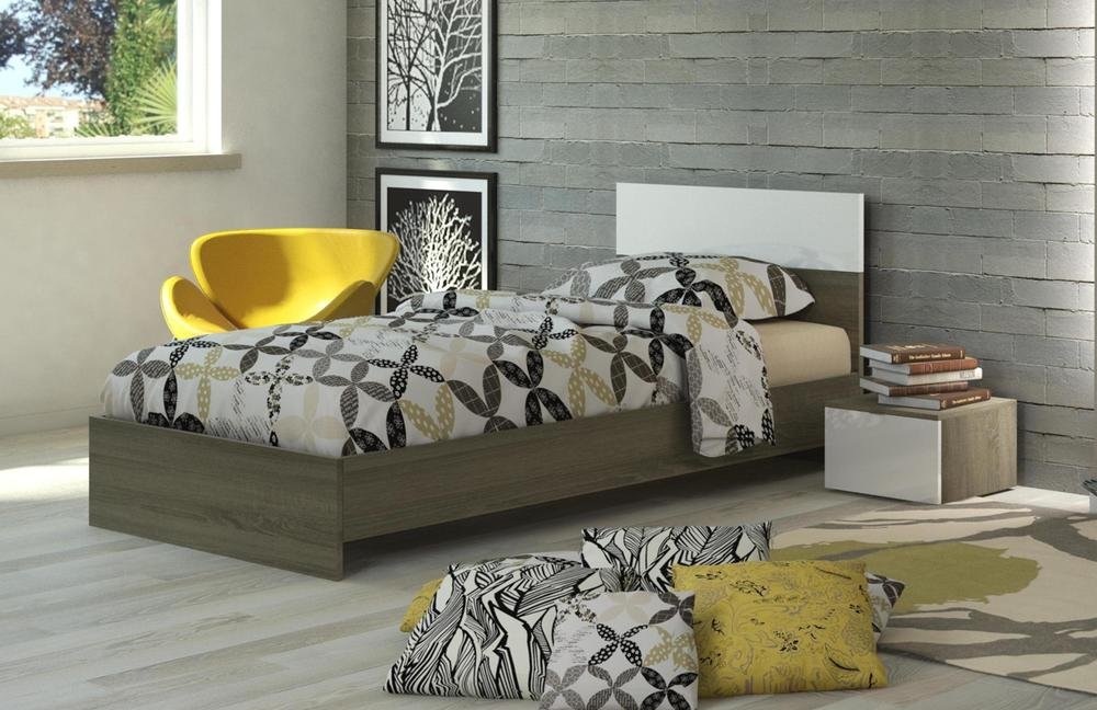 Composad Cameretta Singola Rovere Tartufo Bianco Letto Comodino