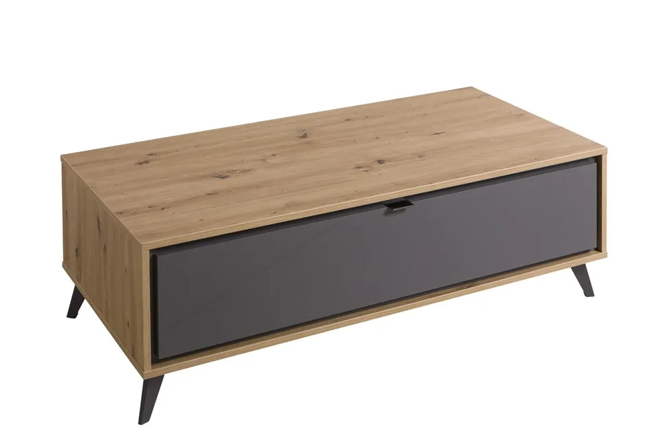 Composad Cornice 1 Cassetto Tavolino Salotto Rovere Titanio