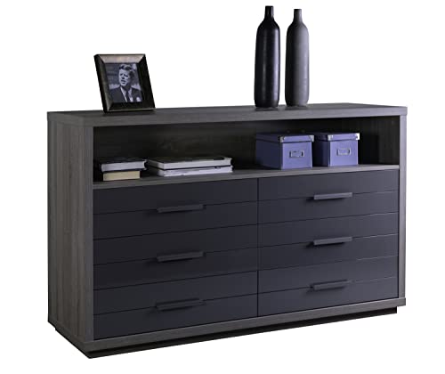Composad cassettiera 6 cassetti e vano rovere e grigio