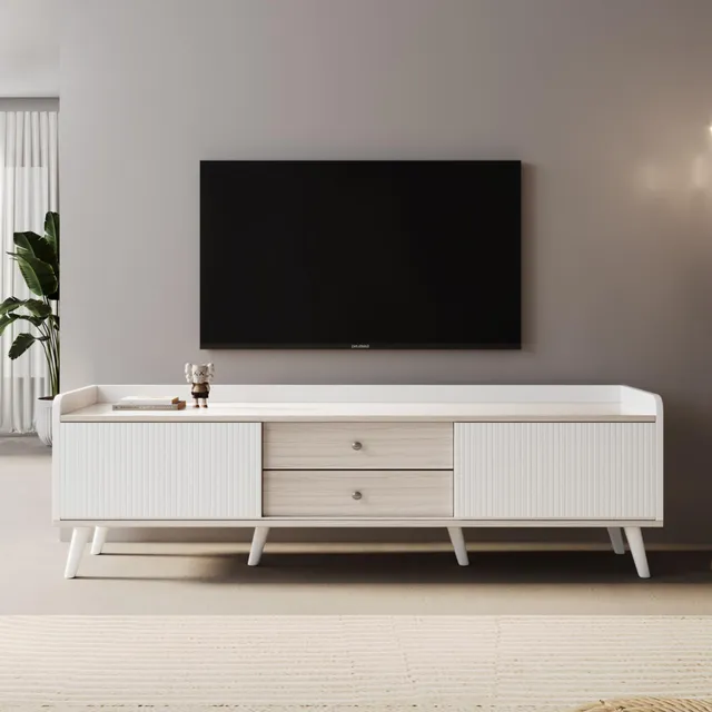Dolamaní Mobile TV 160 cm Bianco 2 Cassetti Ante Scorrevoli