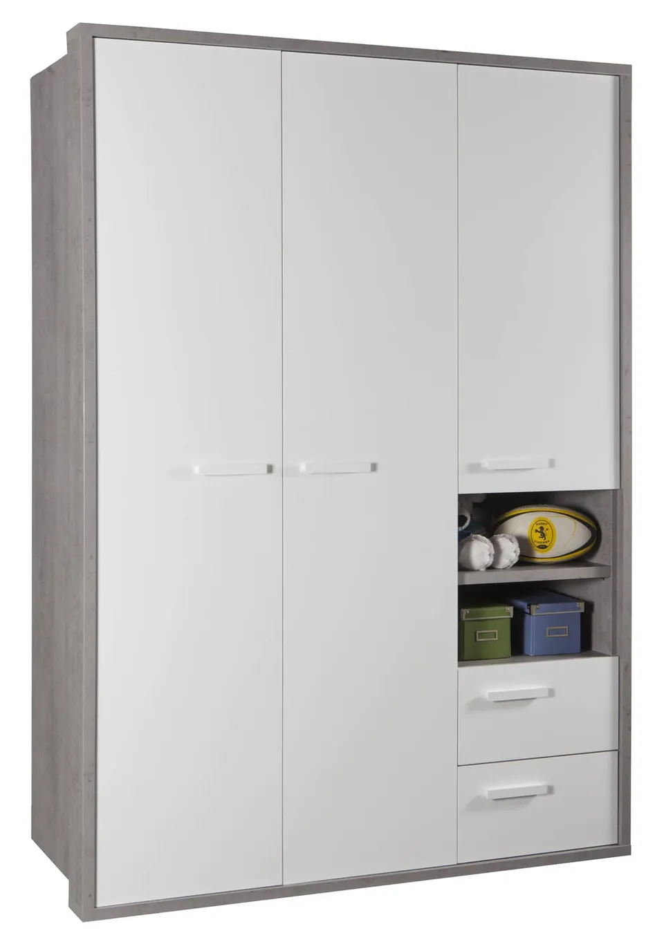 Composad Mipiace Armadio 3 Ante 153 cm cemento bianco