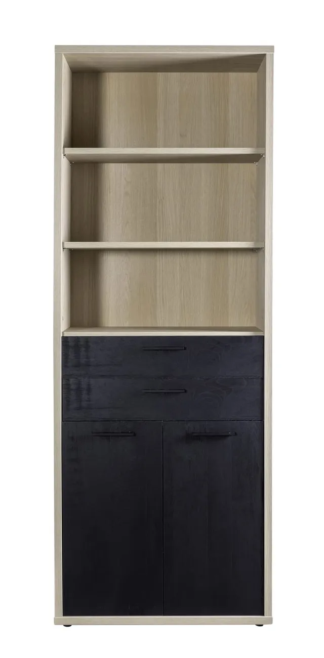 Composad Davinci Libreria 2 Ante 2 Cassetti 3 Vani Rovere Nero