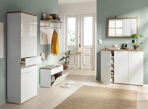 Composad Mundi Scarpiera 3 Ante Rovere Bianco 120 cm