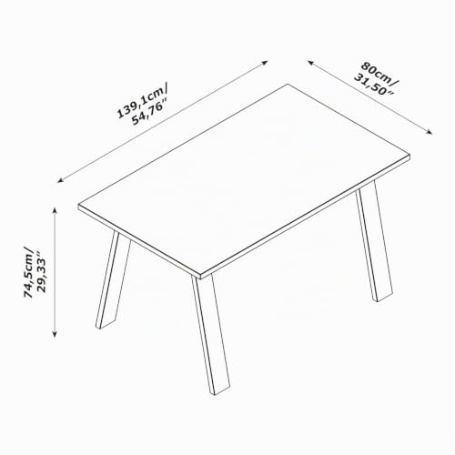 Composad Davinci Brera 4 Posti Tavolo Noce 139x80 cm