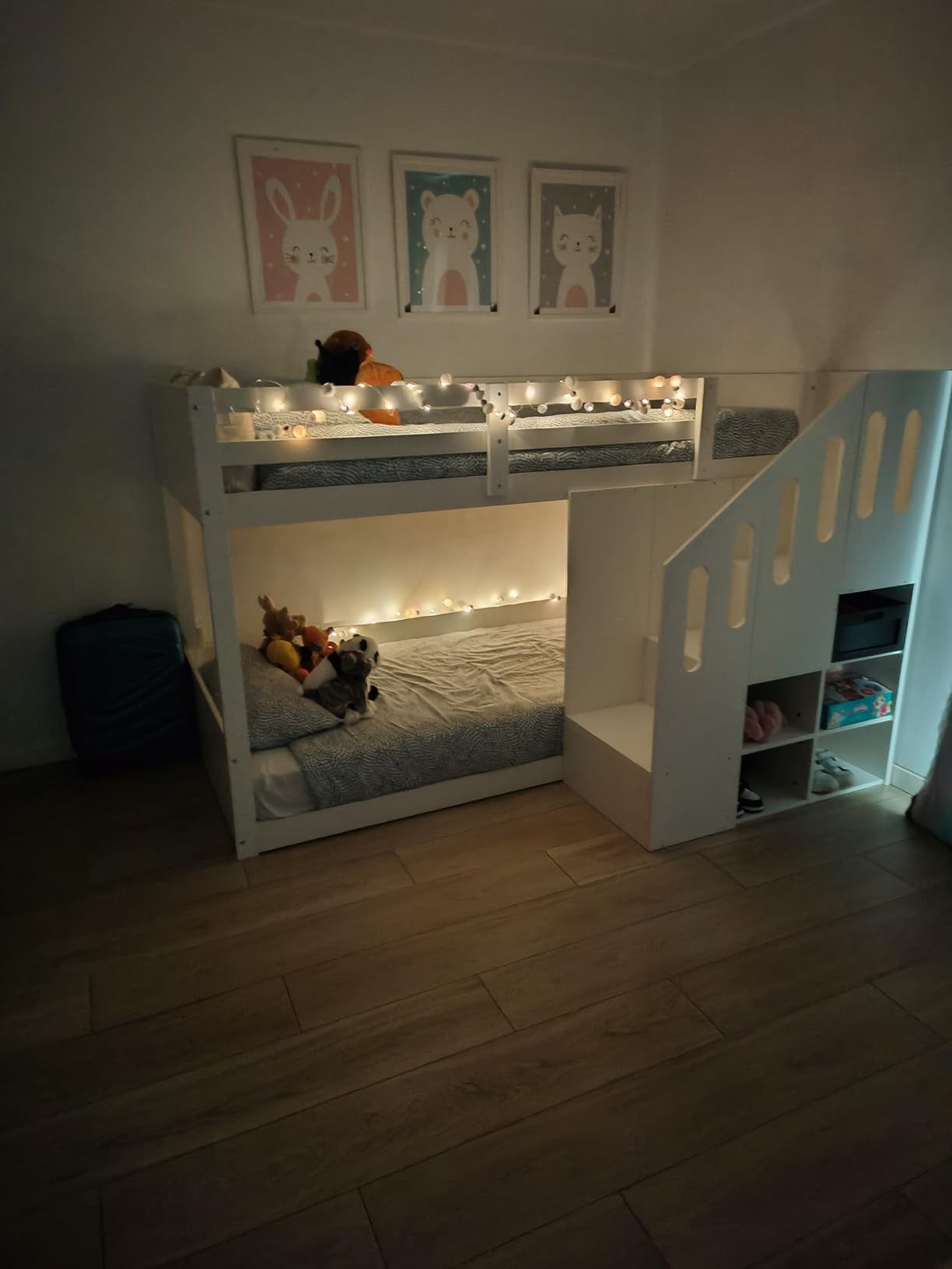 Dolamaní Letto a castello 90x200 bianco legno pino