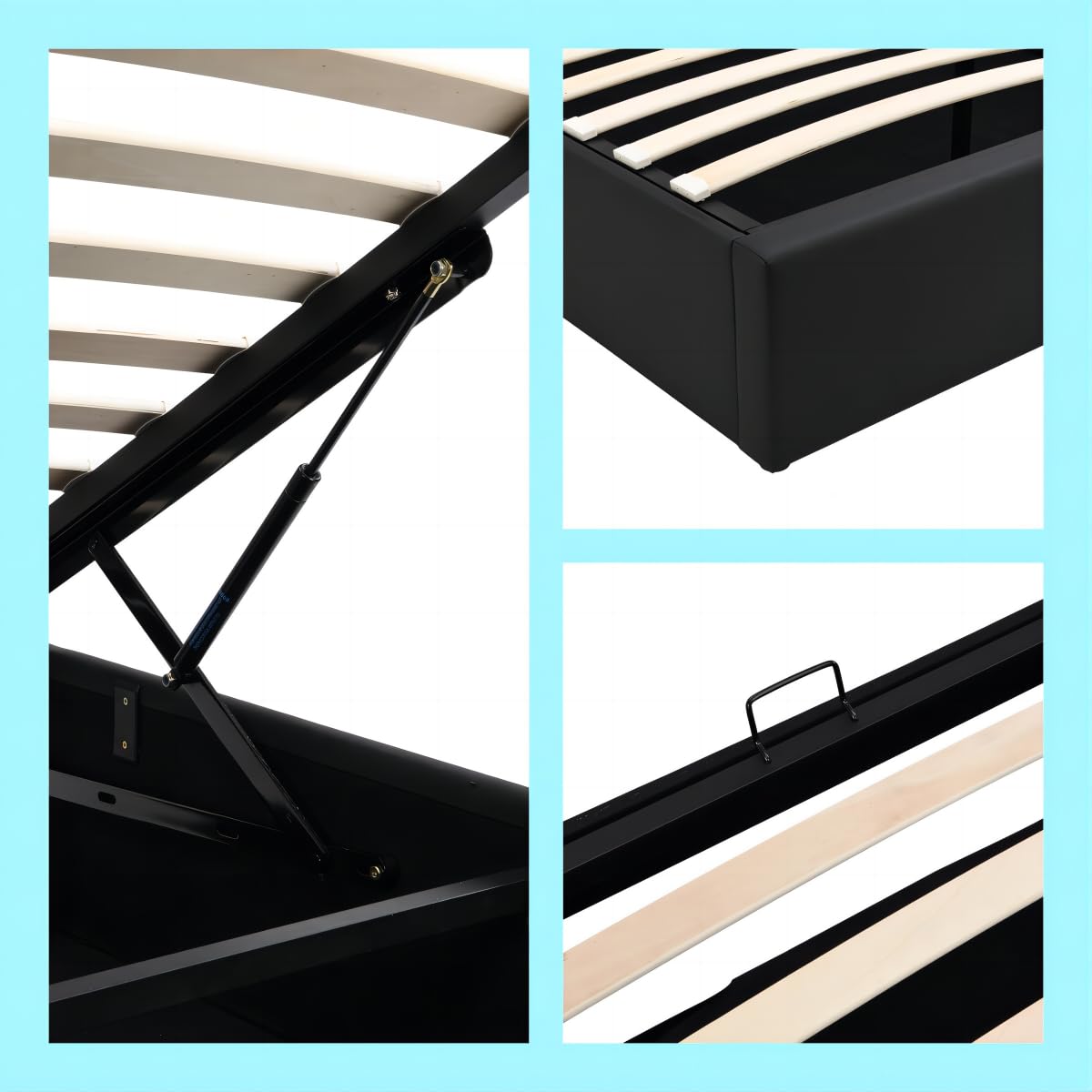Dolamaní Letto contenitore 140x200 similpelle nero
