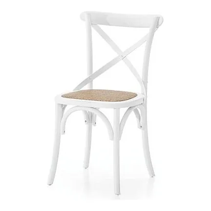 EPOCANTICA Olmo Sedia Classica Legno Bianca Rattan 51 cm