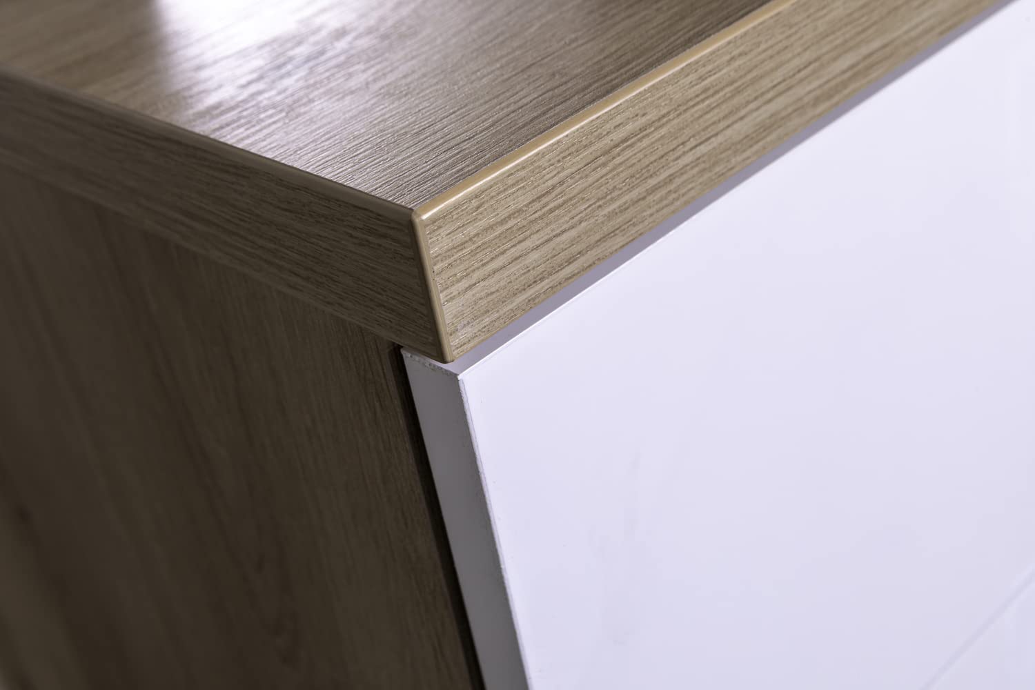 Composad Globo comodino 2 cassetti rovere bianco