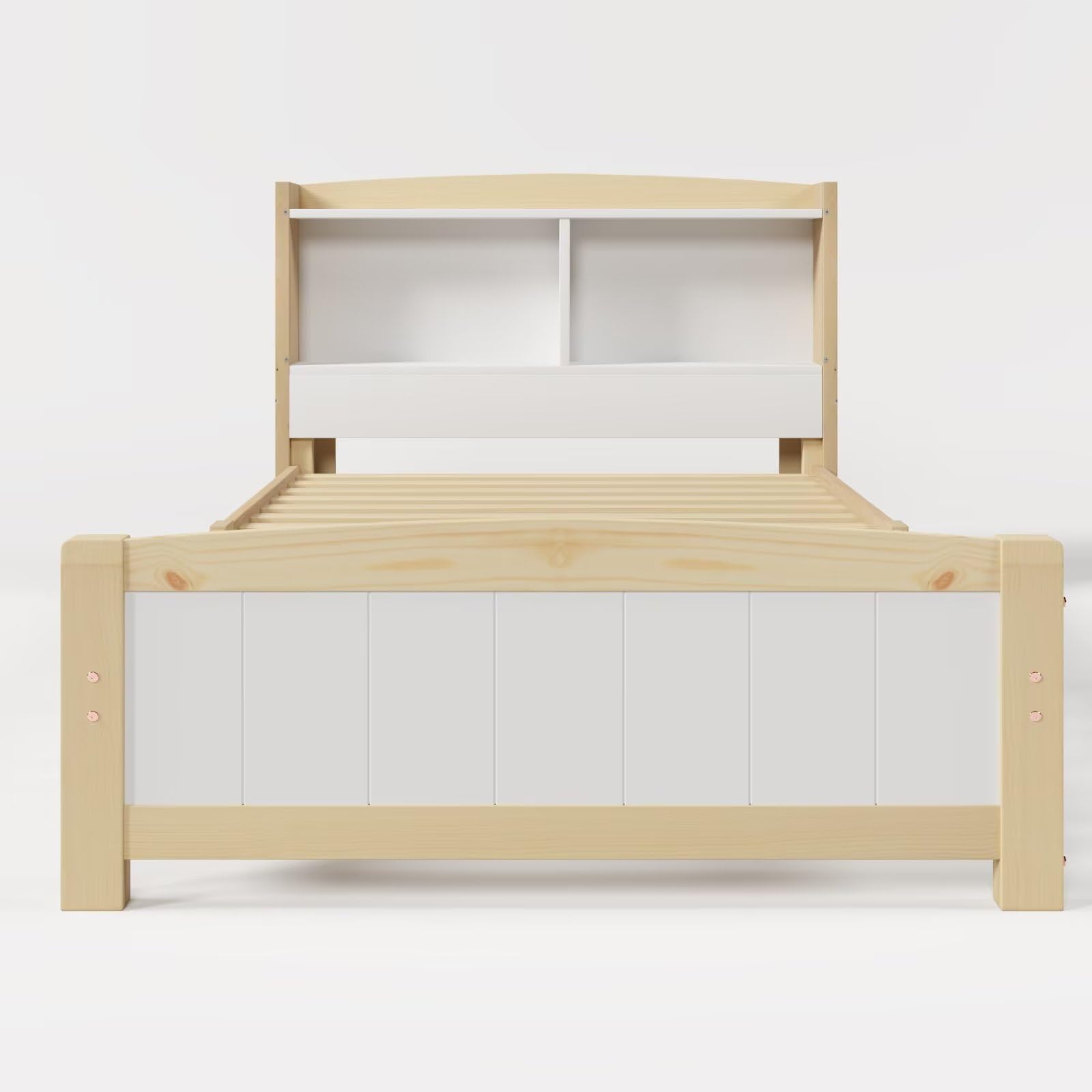 Dolamaní letto singolo 90x200 pino con testiera libreria