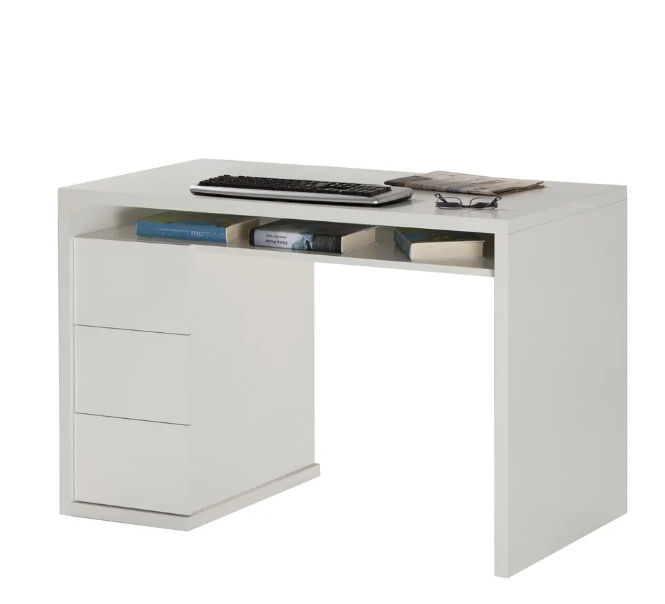Composad Moneta Scrivania 3 Cassetti Bianco 110 cm