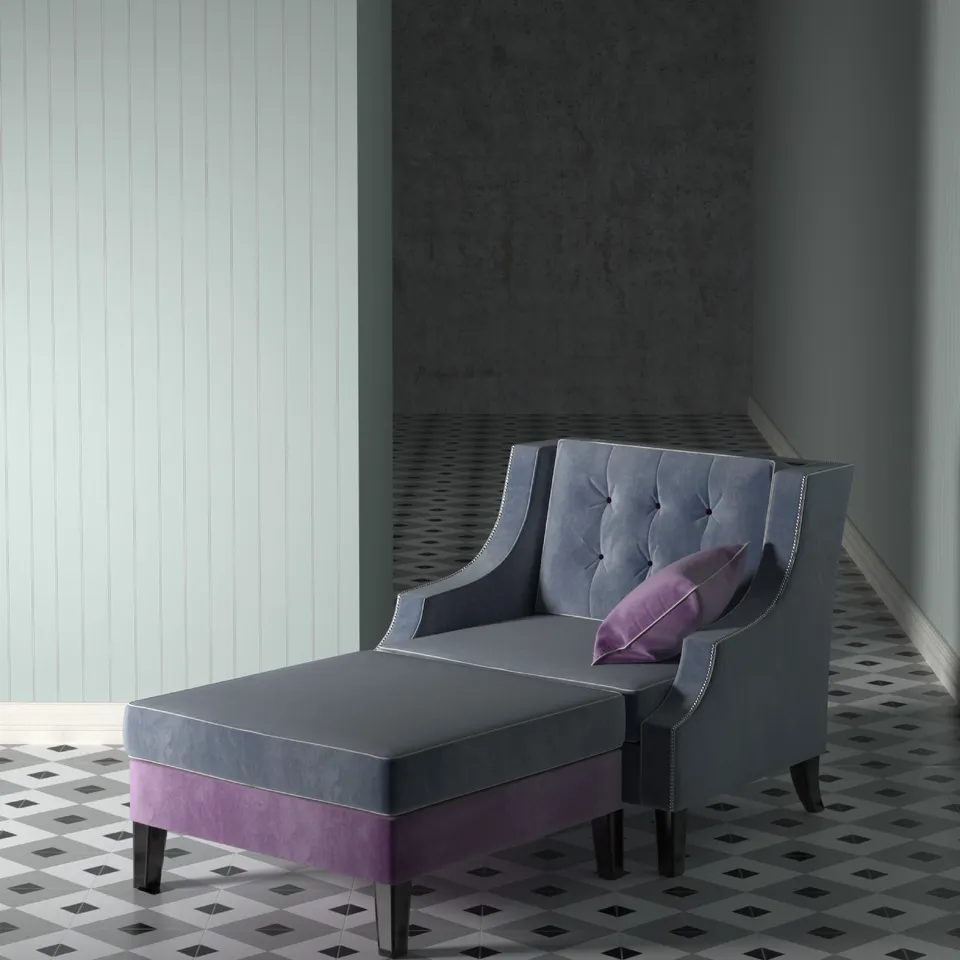 LCI Decora MN25 pouf in tessuto per soggiorno