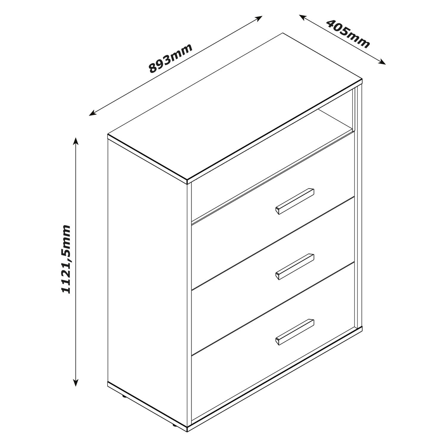 Composad MiPiace 3 Cassetti cassettiera cameretta rovere mielato