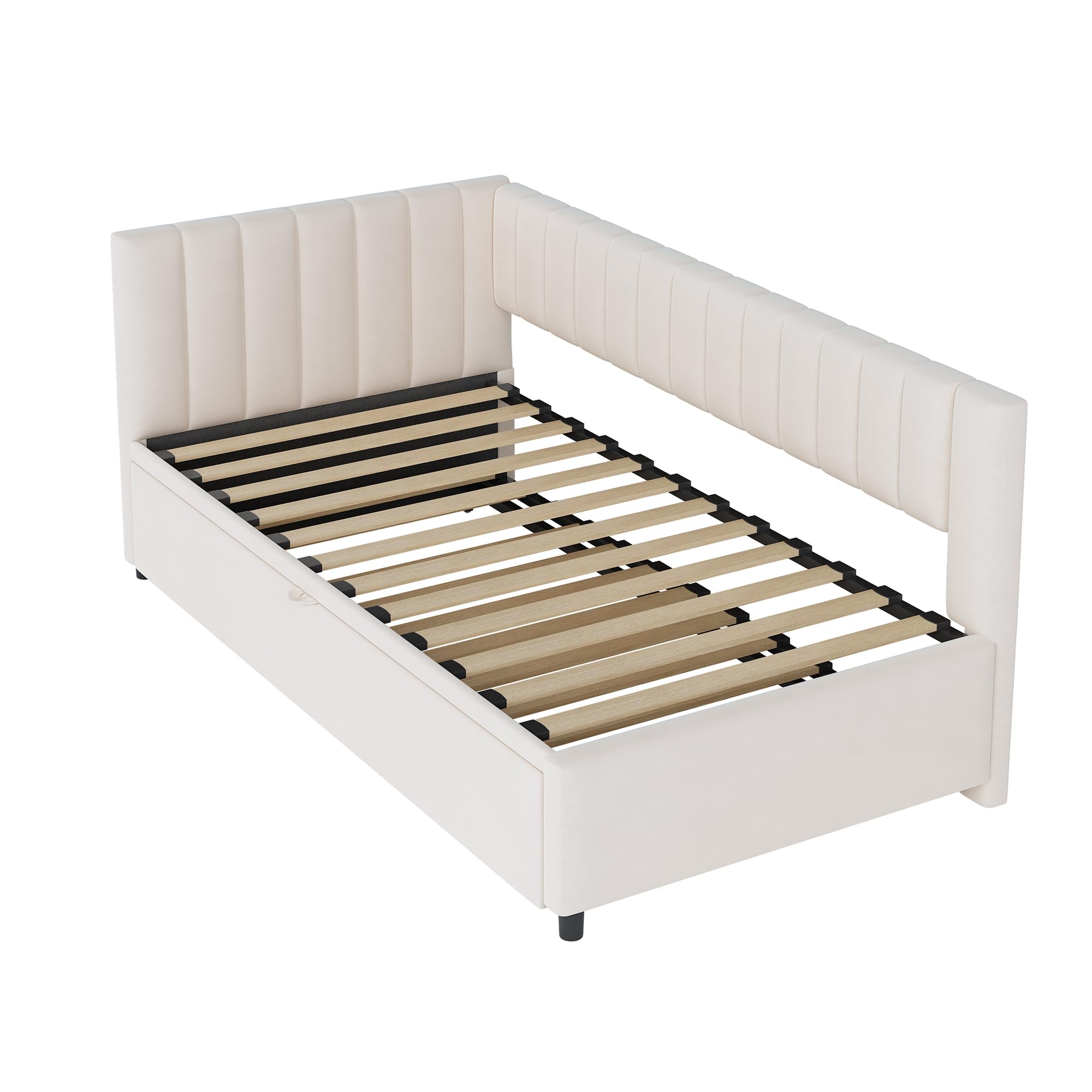 Dolamaní divano letto L beige velluto 90x200 estraibile