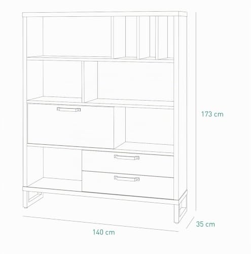 Composad LaFabrica Libreria 8 Vani Rovere Grigio