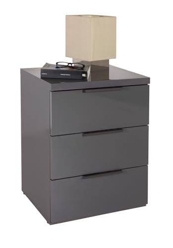 Composad Mundi 3 Cassetti Comodino Grigio Titanio 49 cm