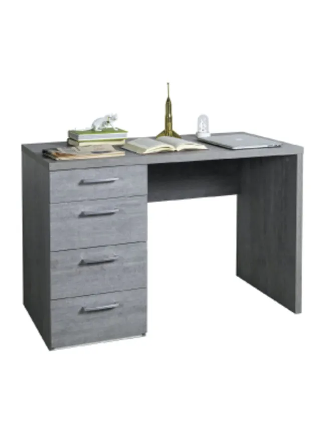 Composad Moneta scrivania 4 cassetti grigio cemento