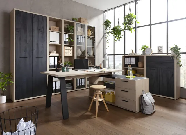 Composad Davinci ufficio completo 8 mobili rovere nero chalet