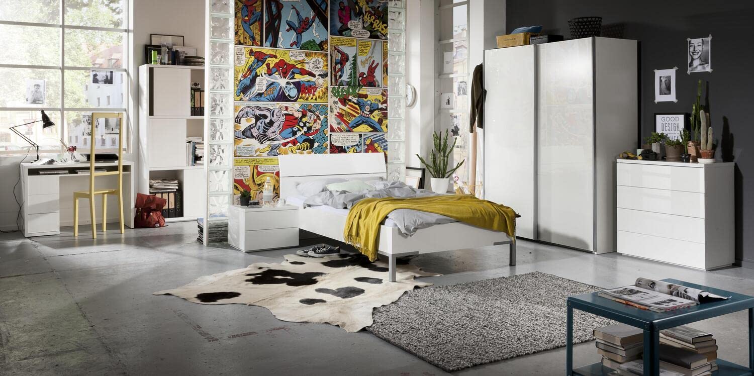 Composad Privilegio Letto Piazza e Mezza Bianco Laccato 120 cm