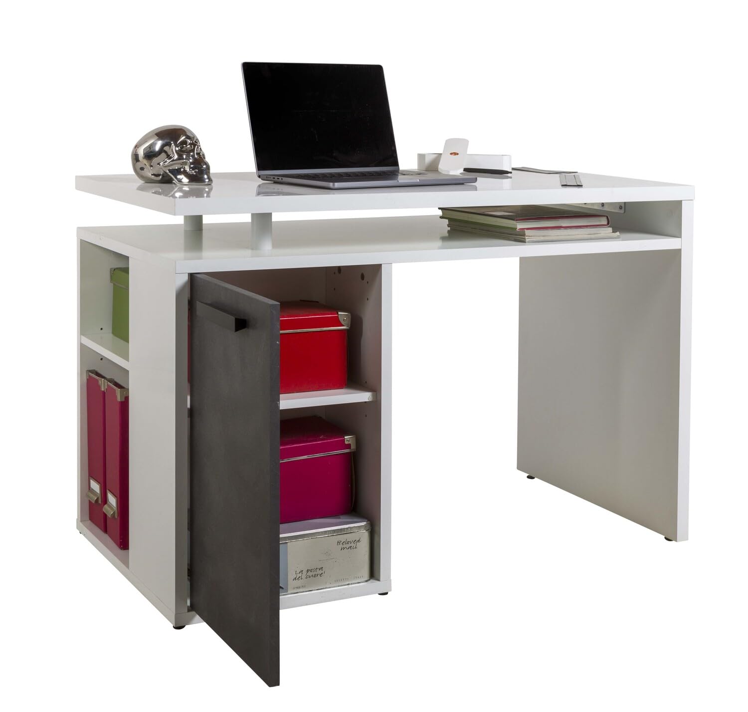 COMPOSAD Velata Scrivania 1 Anta 2 Vani Bianco Rovere