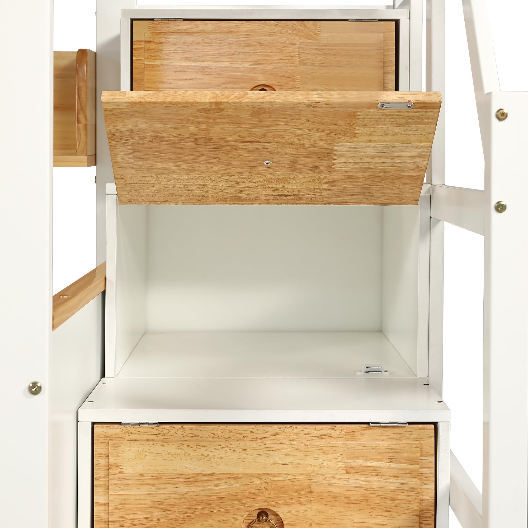 Dolamaní Letto a Castello 90x200 Scala 4 Vani Bianco Naturale