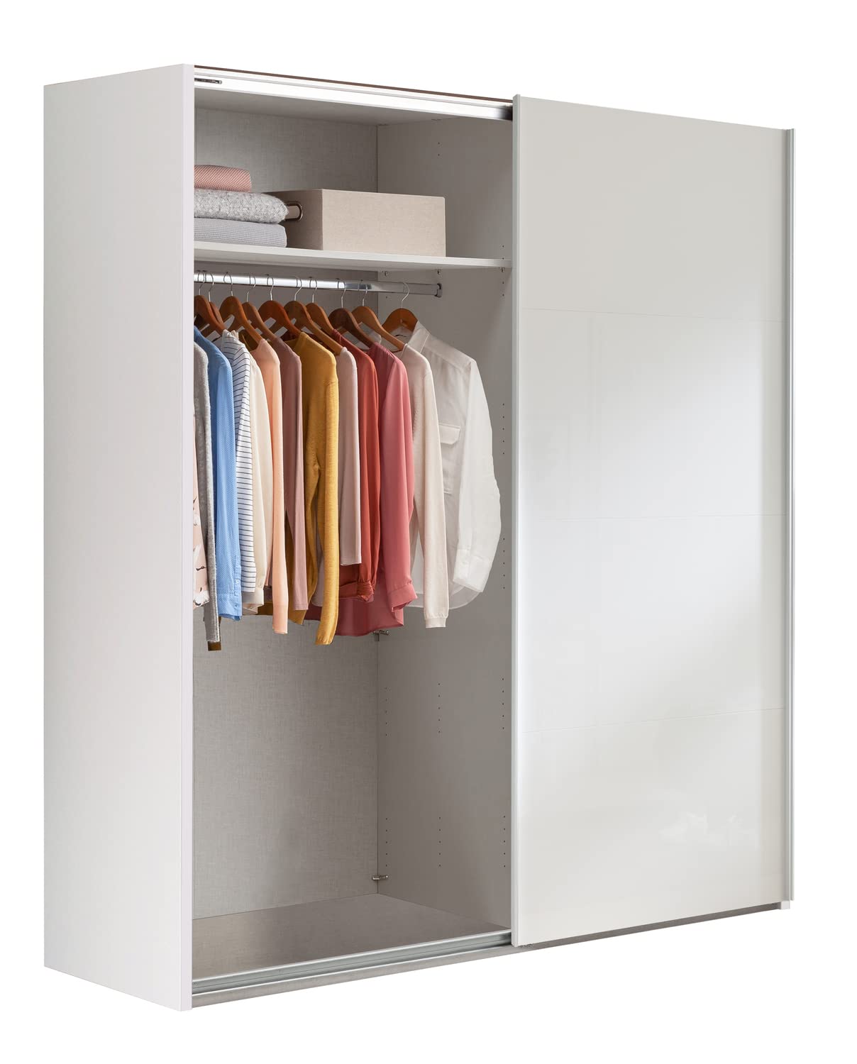 Composad Systema Armadio 2 Ante Scorrevoli 200 cm Bianco Specchio